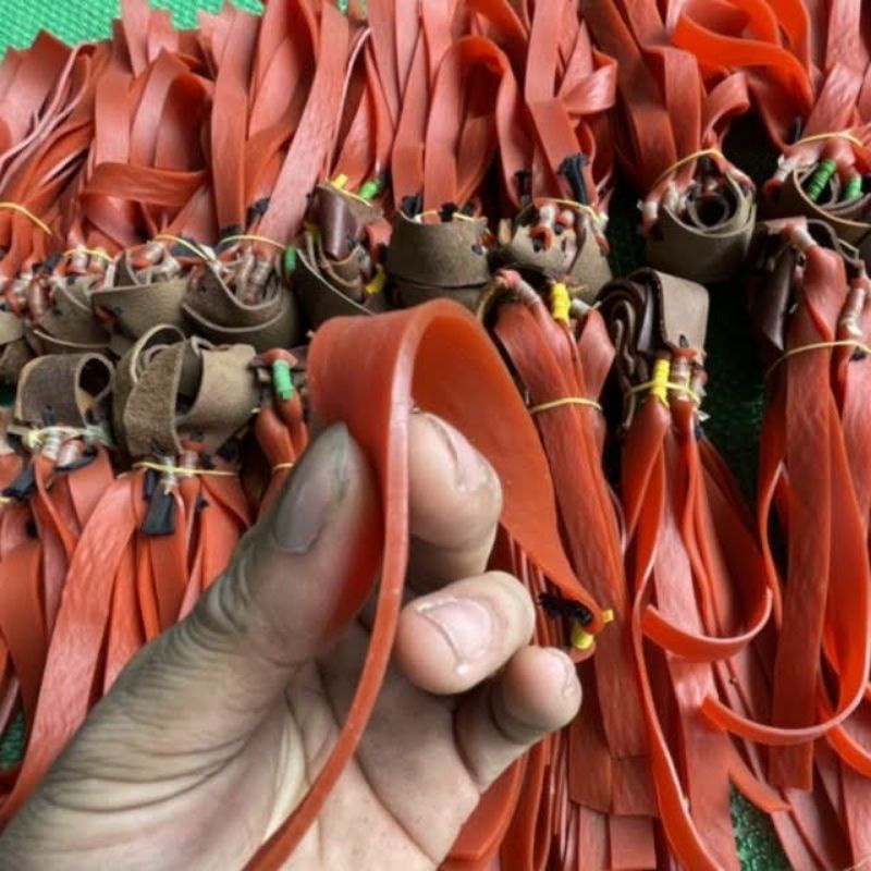 Dây thun bắn sỏi dày 2mm dài mỗi bên 25cm đã cột da thun ná cao su