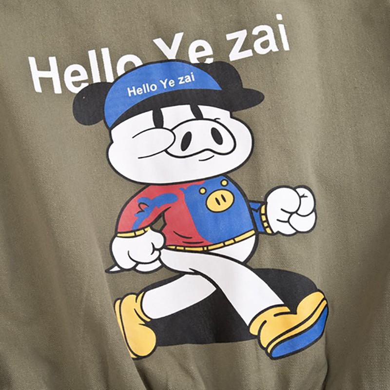 Áo khoác tay dài khóa kéo in hình hoạt hình đáng yêu cho bé trai