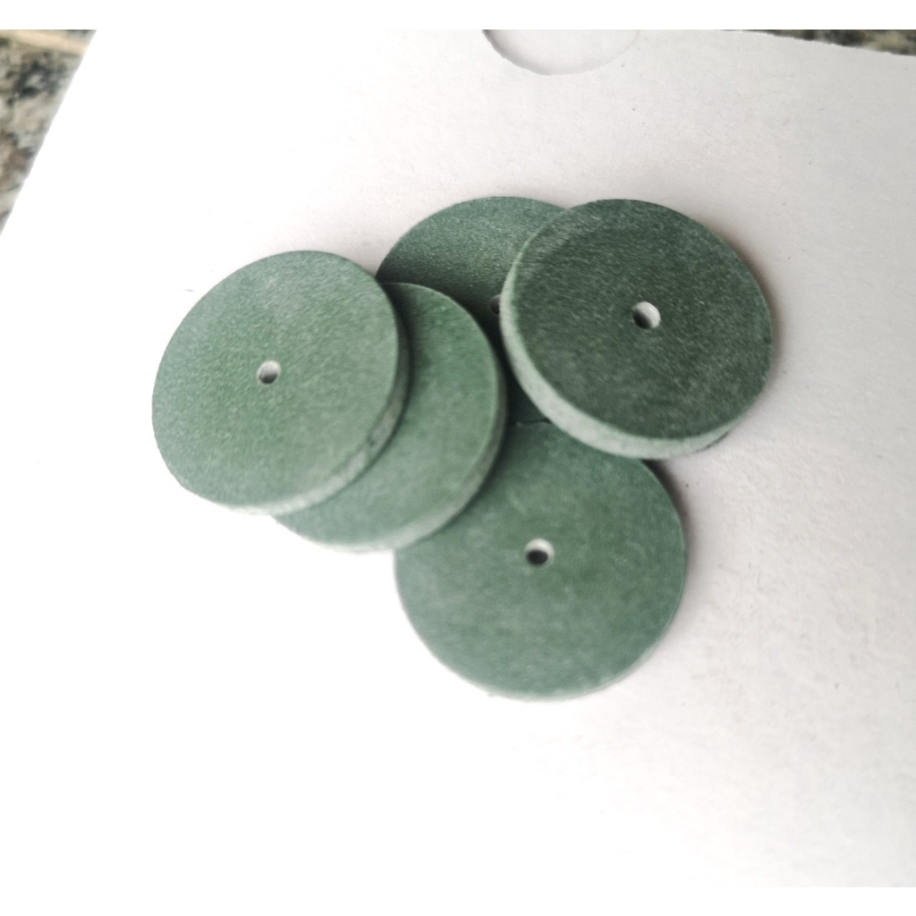 Combo 10 cái cao su đánh bóng kim loại tròn xanh / trụ xanh