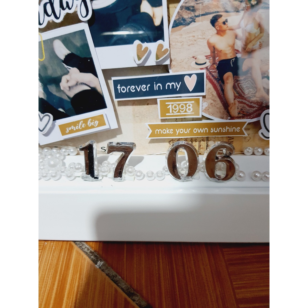 D.I.Y số màu kim loại trang trí khung 3D ,từ 0 đến 9. cao 2cm