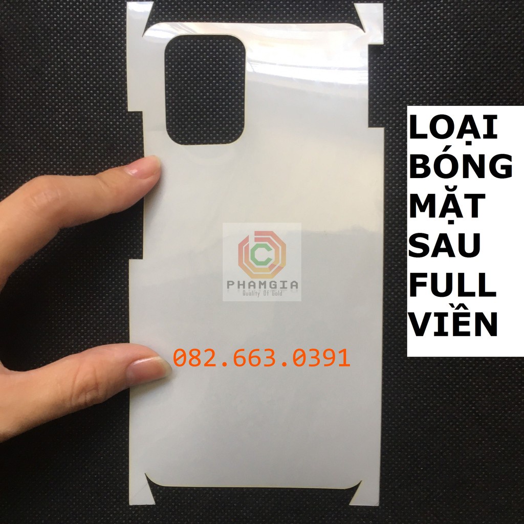 Dán PPF bóng, nhám cho Samsung Galaxy S10 Lite màn hình, mặt lưng, full lưng viền siêu bảo vệ