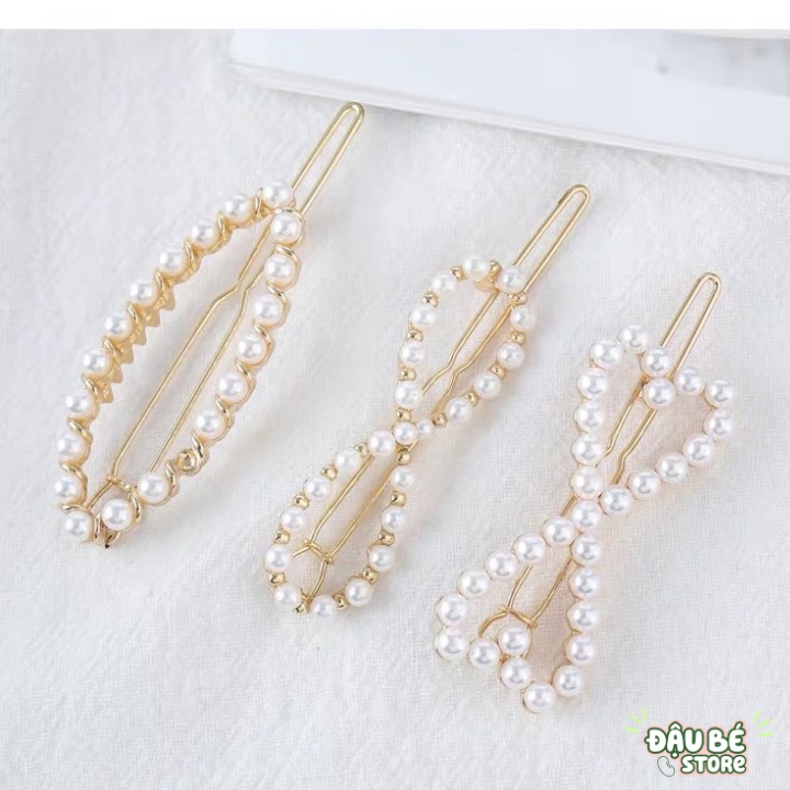 Kẹp Tóc Mái Ngọc Trai Đính Đá Nhân Tạo Thời Trang Hàn Quốc Cho Nữ - Cặp Tóc Sang Chảnh Hot Trend 2021 - Daube - Pk070