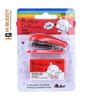 [HOT] Dập ghim,Bấm ghim 10 deli mini + 1 hộp đạn ghim [Văn Phòng Phẩm Minh Hạnh]