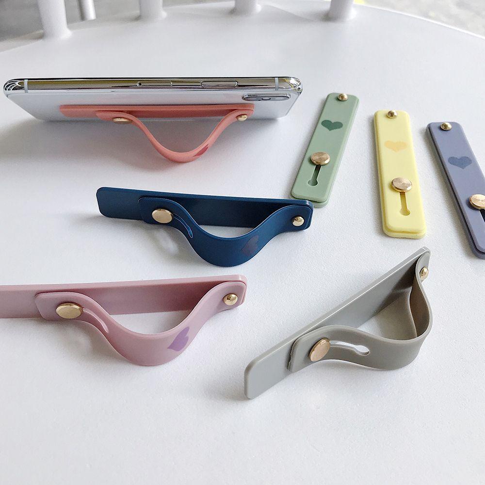 RAINBOW Universal Phone Holder Hand Band Push Pull Finger Ring Bracket Creative Candy Color Silicone Grip Stand