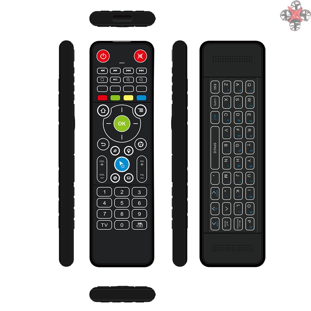 Bàn Phím Không Dây Mini TZ18 2.4GHz Điều Khiển Từ Xa 6 Trục Có Đèn Nền Trắng Cho Android TV Box PC Notebook Laptop