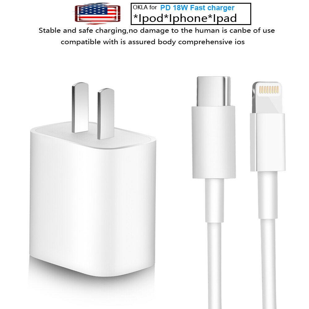 Cục sạc nhanh USB sang lightning PD 18W dành cho iPhone 12 11 Pro XR X XS Max 8 Plus