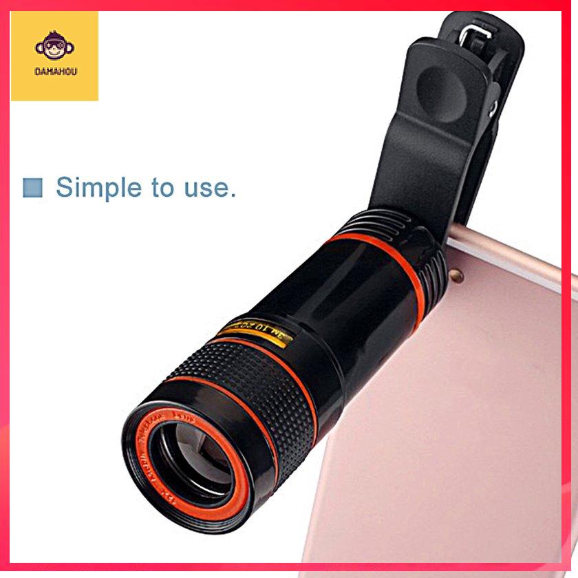 【Trong kho】Camera điện thoại di động Lens 12X Zoom Telephoto Lens Kính viễn vọng ngoài Clip