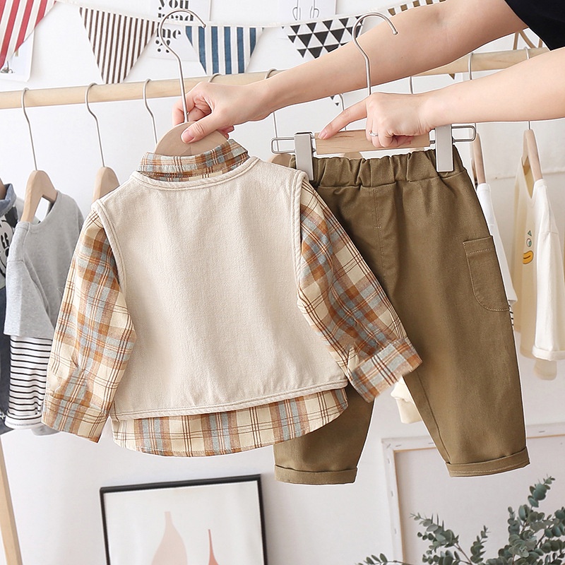 Bộ Đồ Denim Thời Trang Mùa Xuân Dành Cho Bé Trai 1-2 Tuổi