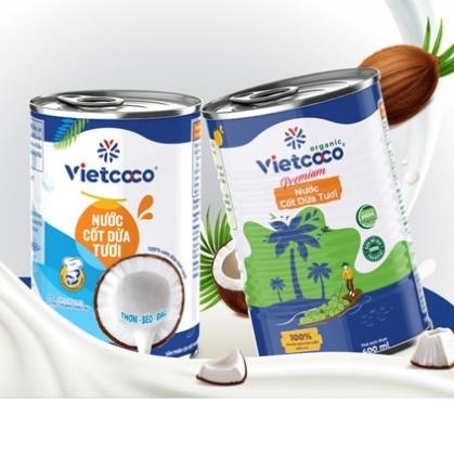Nước cốt dừa Vietcoco 22% độ béo lon 400ml đậm đặc
