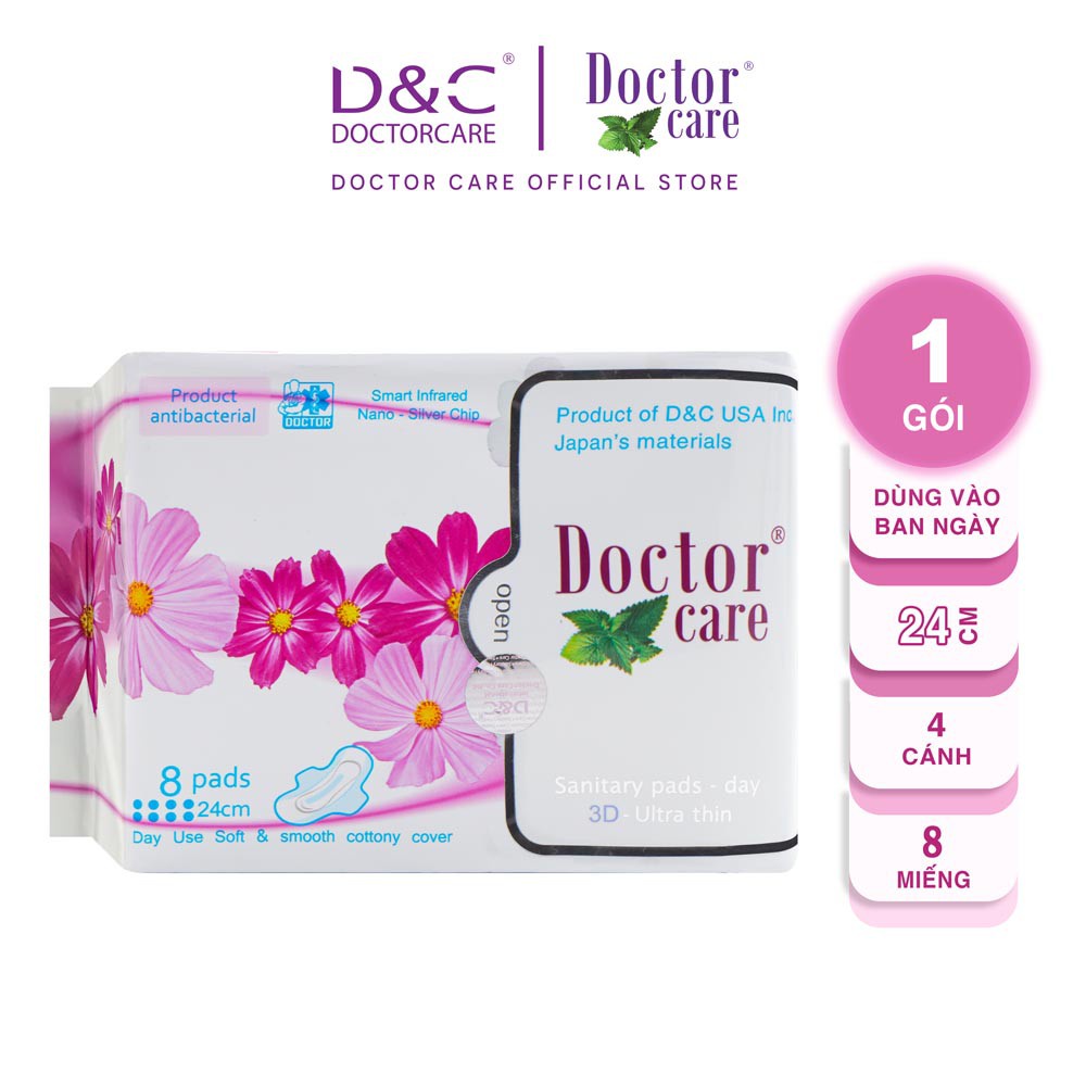 10 gói Băng vệ sinh thảo dược Doctor care Ban ngày 8 miếng mát lạnh