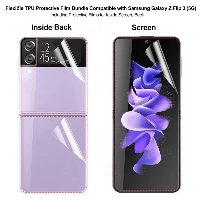 Miếng Dán Hydrogel 3 Trong 1 Bề Mặt Nhám Bảo Vệ Màn Hình Điện Thoại Samsung Galaxy Z Flip 3 4 Flip4 5G