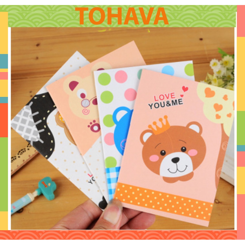 Sổ Tay Ghi Chú Giấy Kẻ Ly Tiện Lợi Bìa Dễ Thương Giá Rẻ TOHAVA ST01