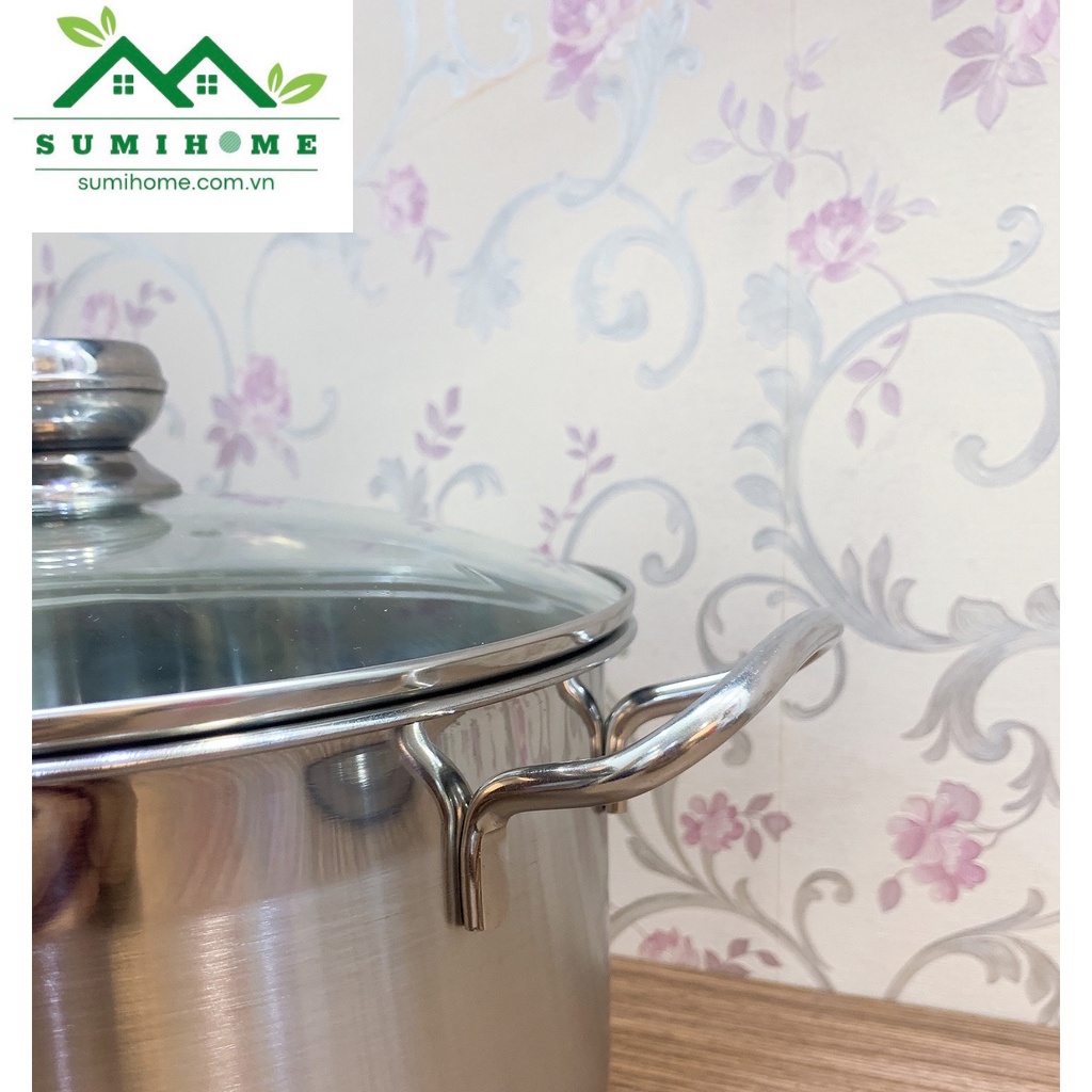 NỒI LUỘC GÀ FIVESTAR INOX 430 nắp kính , 3 đáy dùng bếp từ, hồng ngoại,gas - SUMIHOME