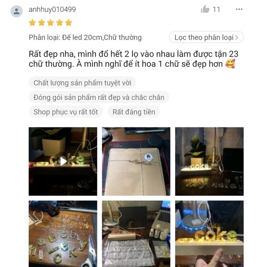 Đèn ngủ DIY đẹp làm tên theo ý thích TH decor