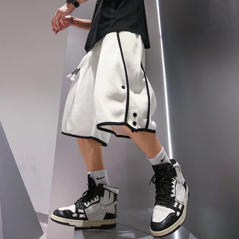 Quần Short Thể Thao Màu Trắng Đen Thời Trang Mùa Hè Cho Nam Size M-2XL