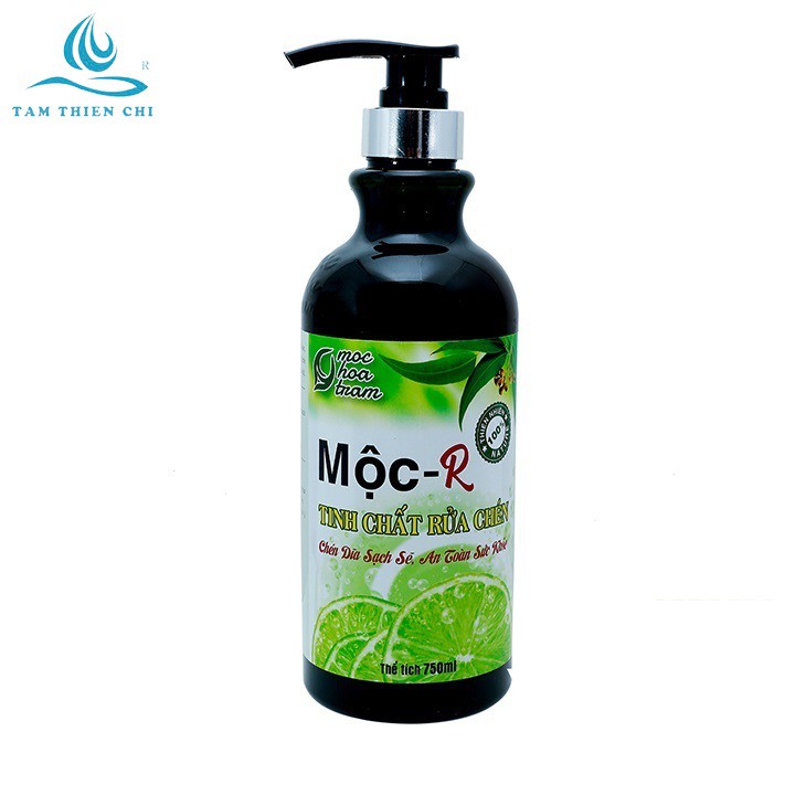 Nước rửa chén tinh dầu sát khuẩn không hại da tay MỘC R MHT chai 750ml