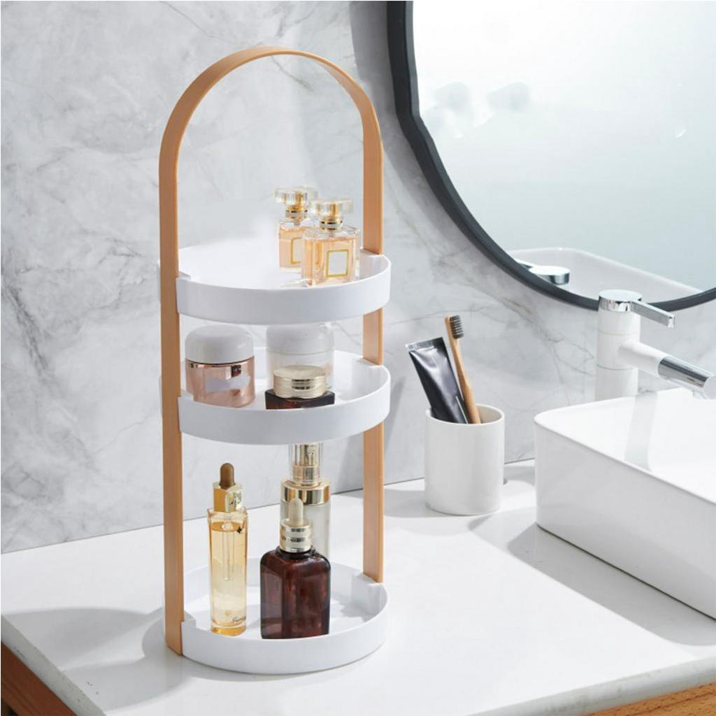 [Hàng Sẵn] Kệ đựng mỹ phẩm phòng tắm 3 tầng trang trí có Tay cầm【Tennessee052】