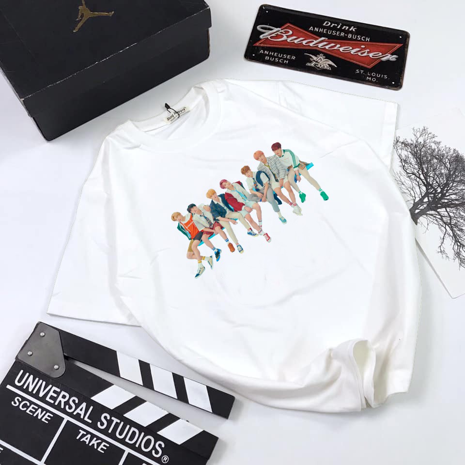 Áo thun Cotton Unisex - Fan BTS Hàn Quốc - K-Pop - Chibi - BTS album Love Yourself