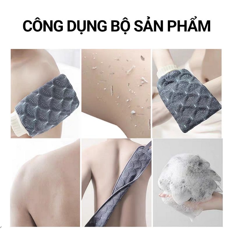 Bộ Dụng Cụ Tắm Chà Lưng 3 Món