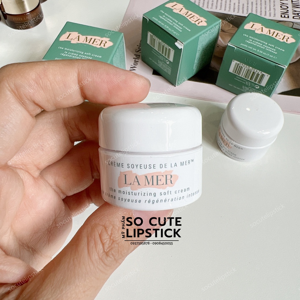Kem dưỡng La Mer Moisturizing Soft Cream - Moisturizing Gel Cream - Creme De Lamer Mini 3.5ml và 7ml