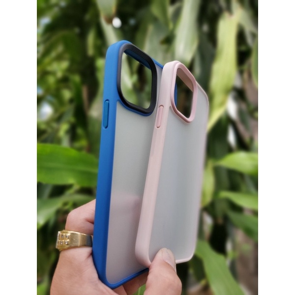13 | 13 Pro | 13 Pro Max - Ốp lưng likgus nhám chống bám Vân tay Chống sốc Chính Hãng có màu hồng, xanh da trời viền màu