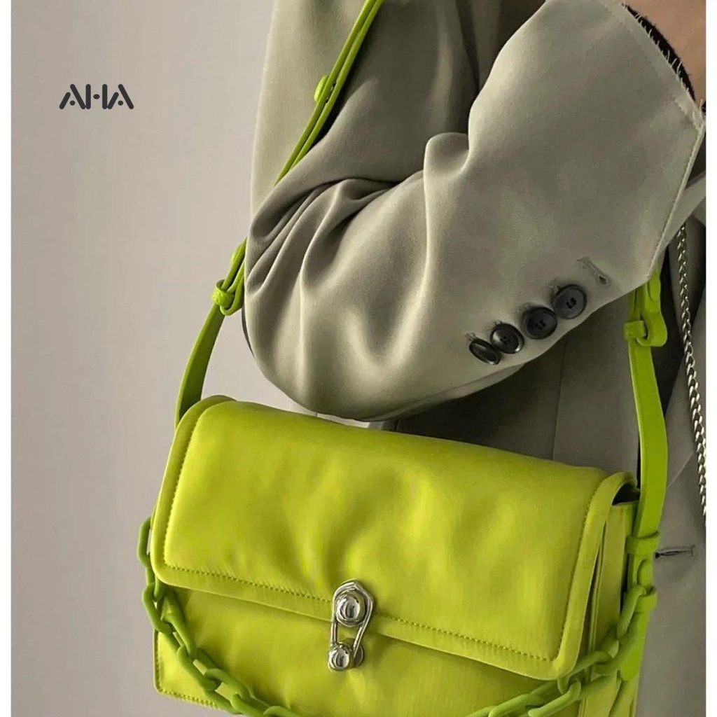 Túi Xách Đeo Vai Phối Dây Xích Thời Trang Pháp Sang Trọng Dành Cho Nữ