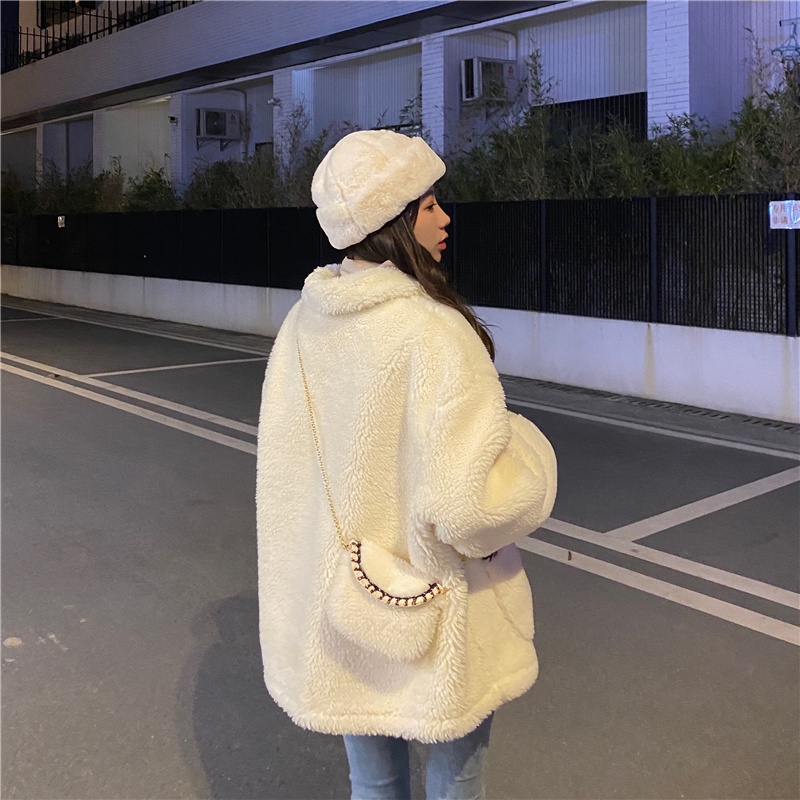 Áo khoác nữ tiểu thư LADDY áo khoác lông kèm túi xách cute_VIETCEN