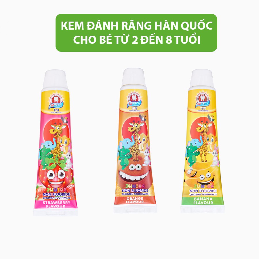 Bộ Bàn chải + Gel đánh răng trẻ em EQ Tech Junior kem đánh răng cho bé từ 2 đến 8 tuổi dạng Gel trong suốt 75g