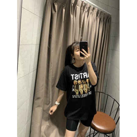 Áo Phông Nữ QC Chất Cotton Thô Siêu Đẹp, Áo Phông Dáng Rộng In Hình Gấu Cute Freesize [Kèm Video Ảnh Thật] | BigBuy360 - bigbuy360.vn