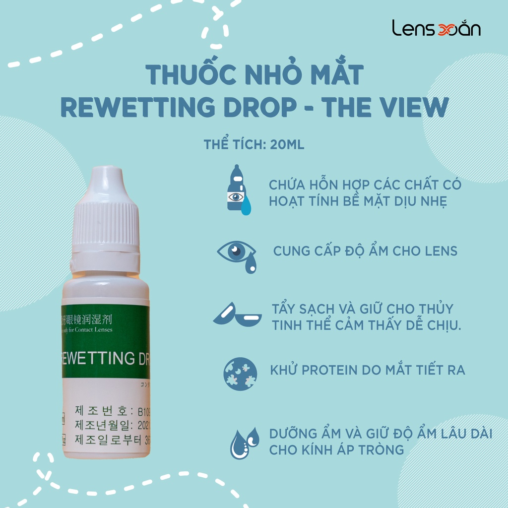 THUỐC NHỎ MẮT REWETTING DROPS- THE VIEW CỦA I MEDISON INC DÀNH CHO MẮT ĐEO LENS