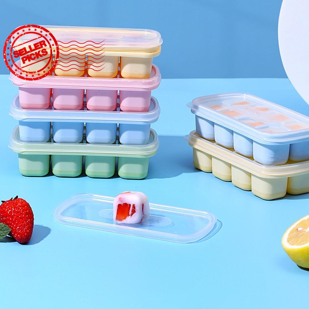 Mới Khay Làm Đá Có Nắp Đậy Tiện Dụng T0L4
