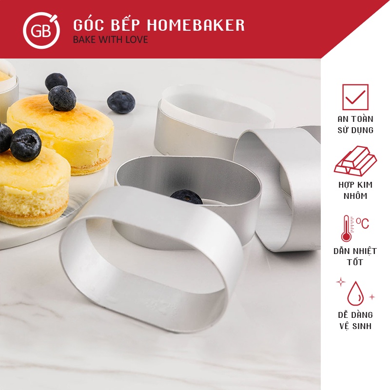 Khuôn Nướng Bánh Nhỏ - Viền Oval Nhấn Bánh - Bông Lan Phô Mai GBMO001