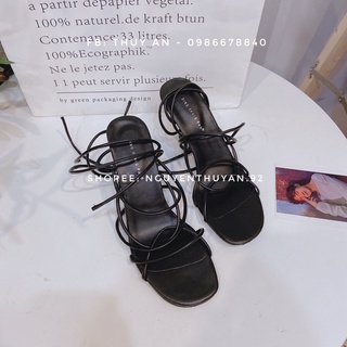 (Order) Sandal buộc dây cao gót 9cm {VIDEO +ẢNH THẬT}