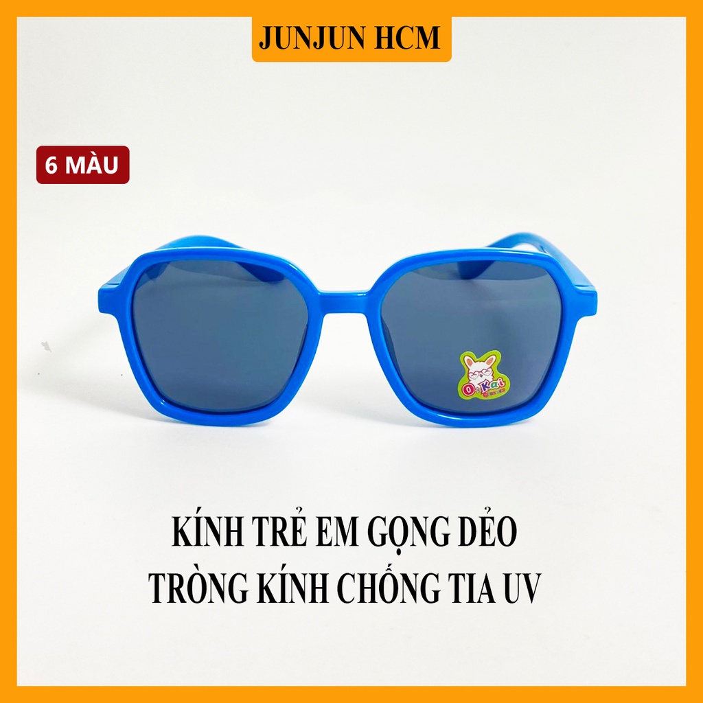 Kính mát trẻ em cao cấp JJ11032 gọng nhựa dẻo,kiểu dáng hình đa giác nhiều màu siêu đáng yêu dành cho bé từ 2 đến 7 tuổi