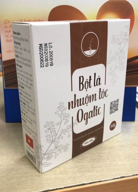 Bột lá nhuộm tóc Ogatic màu nâu, đen, nâu đỏ, xanh chàm | BigBuy360 - bigbuy360.vn