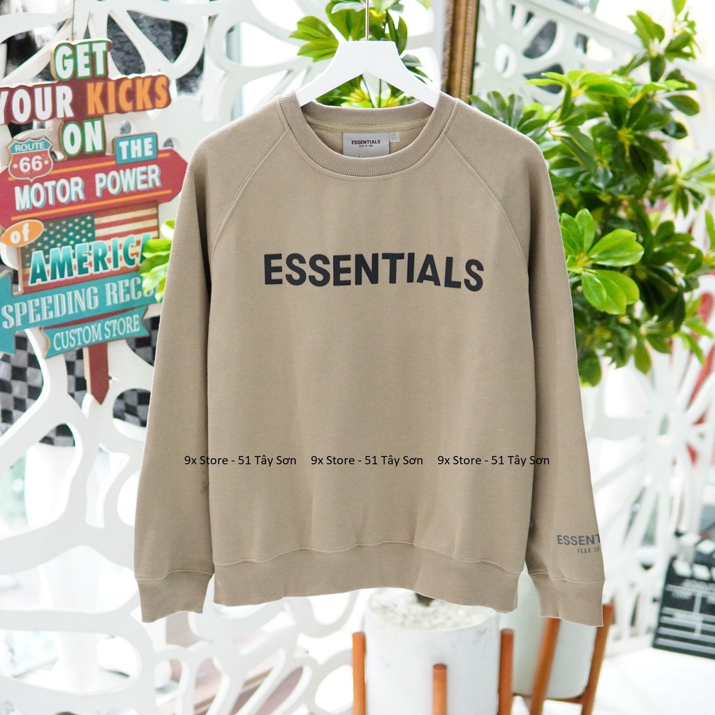 Áo sweater Essentials nỉ bông in nổi hàng cao cấp Ss2021