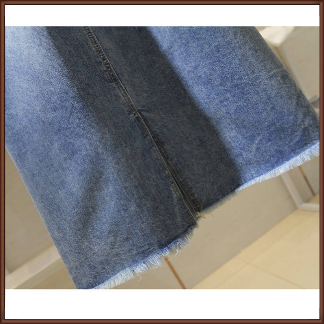 Chân váy jean Dáng Chữ A Lưng Cao Thiết Kế Xẻ Tà Thời Trang Mùa Hè Cá Tính Cho Nữ