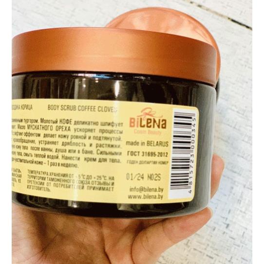 Tẩy da chết body chiết xuất cafe quế hồi Bilena hộp 380g - PINK BEAUTY