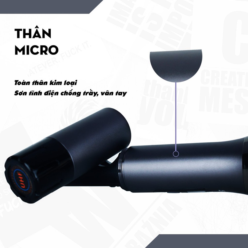 Micro Karaoke Không Dây SHURE U4000 Chính Hãng Cực Hay-Toàn Thân Hợp Kim Nhôm-Bảo Hành trọn đời