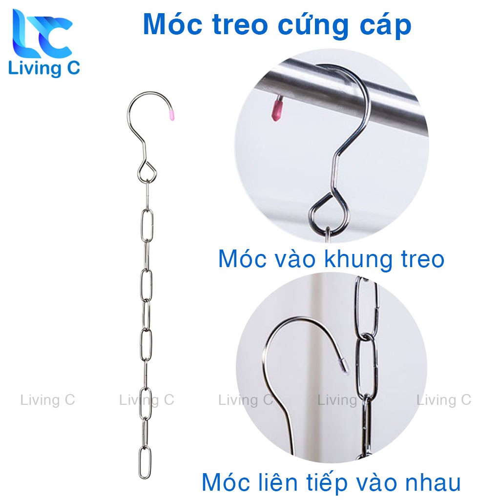 Dây XÍCH INOX treo móc quần áo Living C thông minh tiết kiệm diện tích tủ _X35