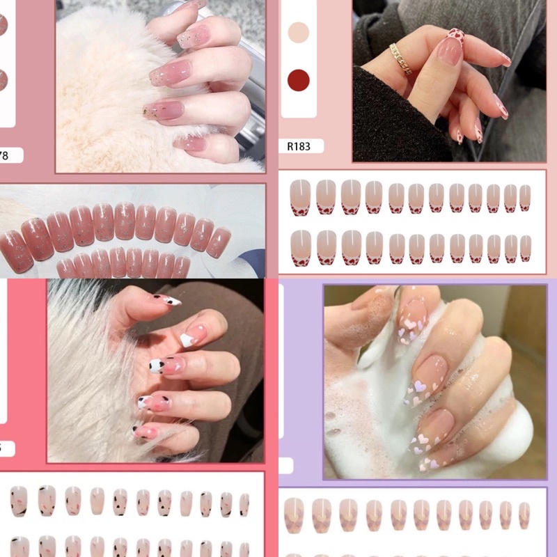 Set 24 móng tay giả nhiều size bằng nhựa ABS  Yukimishop