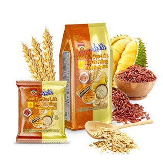 Lalila _ 360g Bánh Pía CHAY gạo LỨT HUYẾT RỒNG yến mạch SẦU RIÊNG - Vegan Brown Rice, Oats & Durian Pia Cake 360g