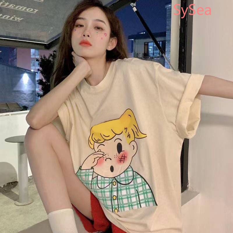 Áo Thun In Hình Dễ Thương Phong Cách Hàn Quốc Cho Nữ