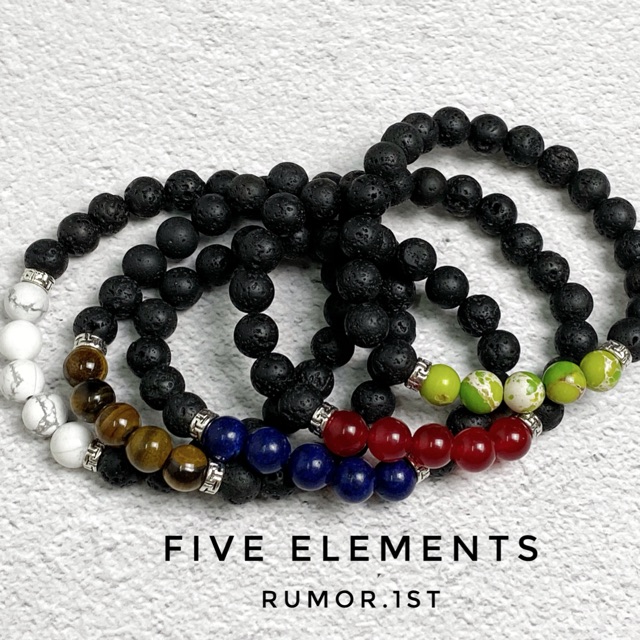 [FIVE ELEMENTS] vòng tay ngũ hành đá núi lửa