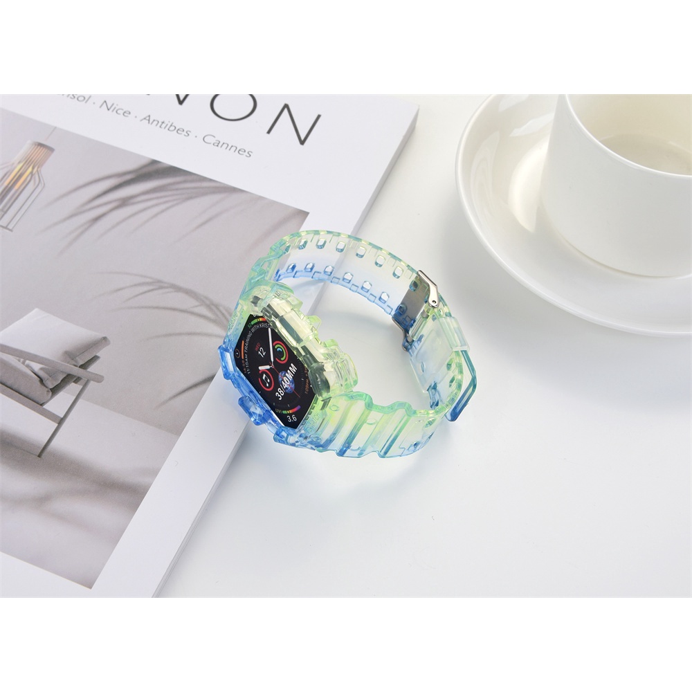 Ốp Silicone Trong Suốt Màu Gradient Cho Apple Watch Series 7 6 SE 5 4 3 2 1 iwatch 38mm 40mm 41mm 42mm 44mm 45mm