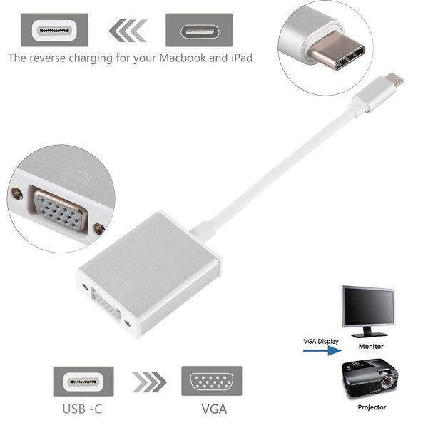 Đầu cắm chuyển đổi USB 3.1 loại C qua VGA 1080P | BigBuy360 - bigbuy360.vn
