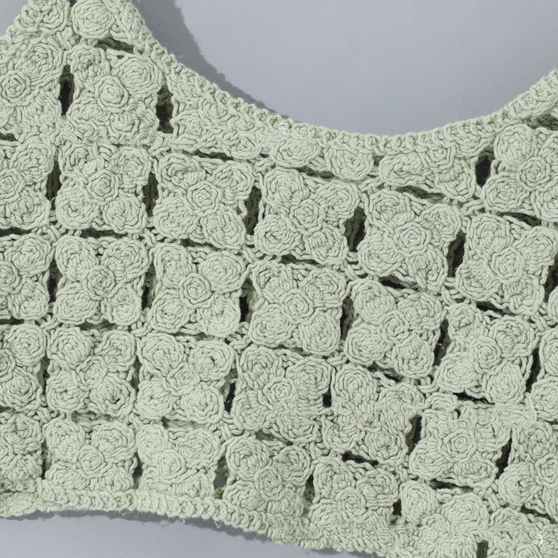 Brroa Áo Croptop Sát Nách Đan Móc Thời Trang Mùa Hè Xinh Xắn Cho Nữ