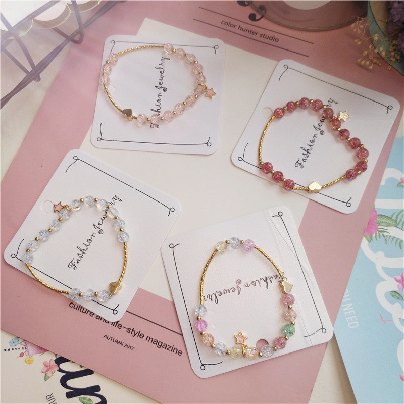 Vòng Đeo Tay Chuỗi Hạt Pha Lê Nhiều Màu Độc Đáo Phong Cách Hàn Quốc Mới
