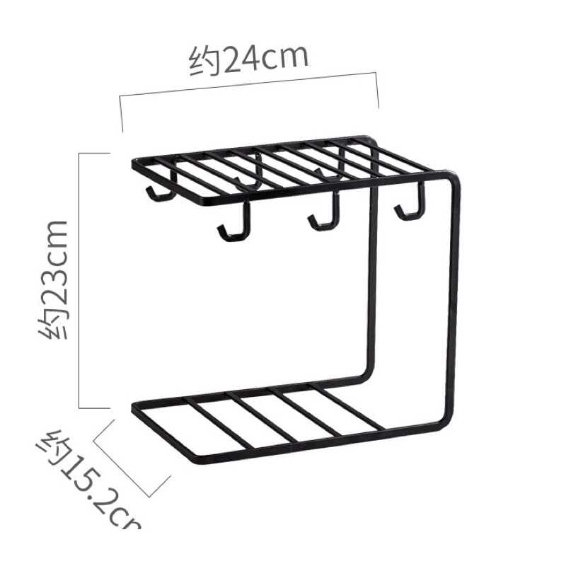 úp cốc, treo cốc gồm cả khay gỗ bên dưới
