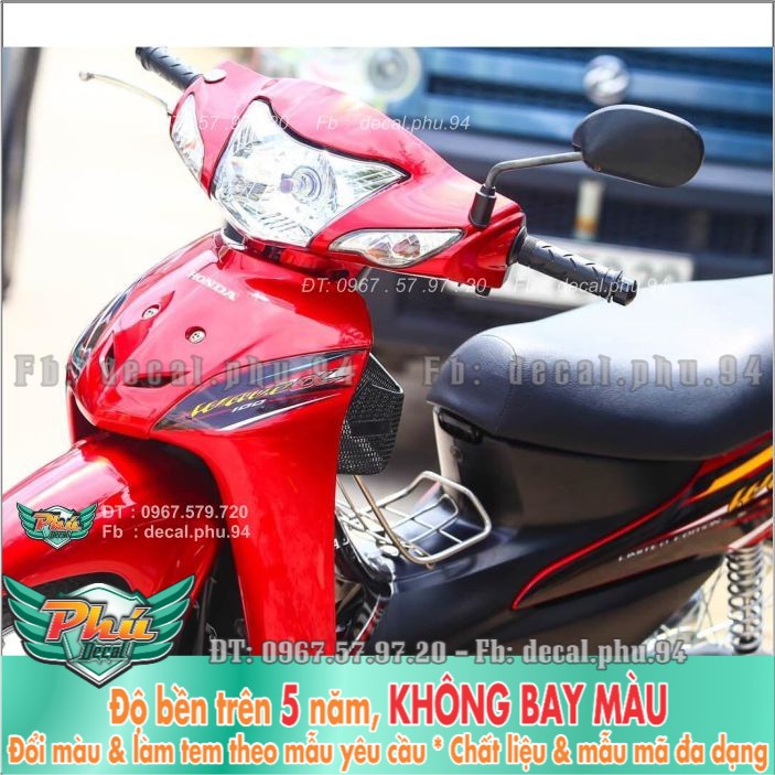 Tem rời Wave A đỏ đen (B) -1